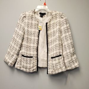 Black and White Tweed Blazer Jacket NWT